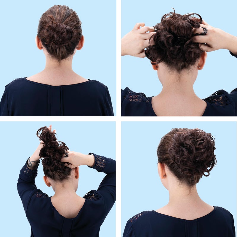 CAISHA Messy Scrunchie Bun Voluminous Wavy Hairpiece Heat-resistant Synthetic Fibres Brown G6A - Image 5